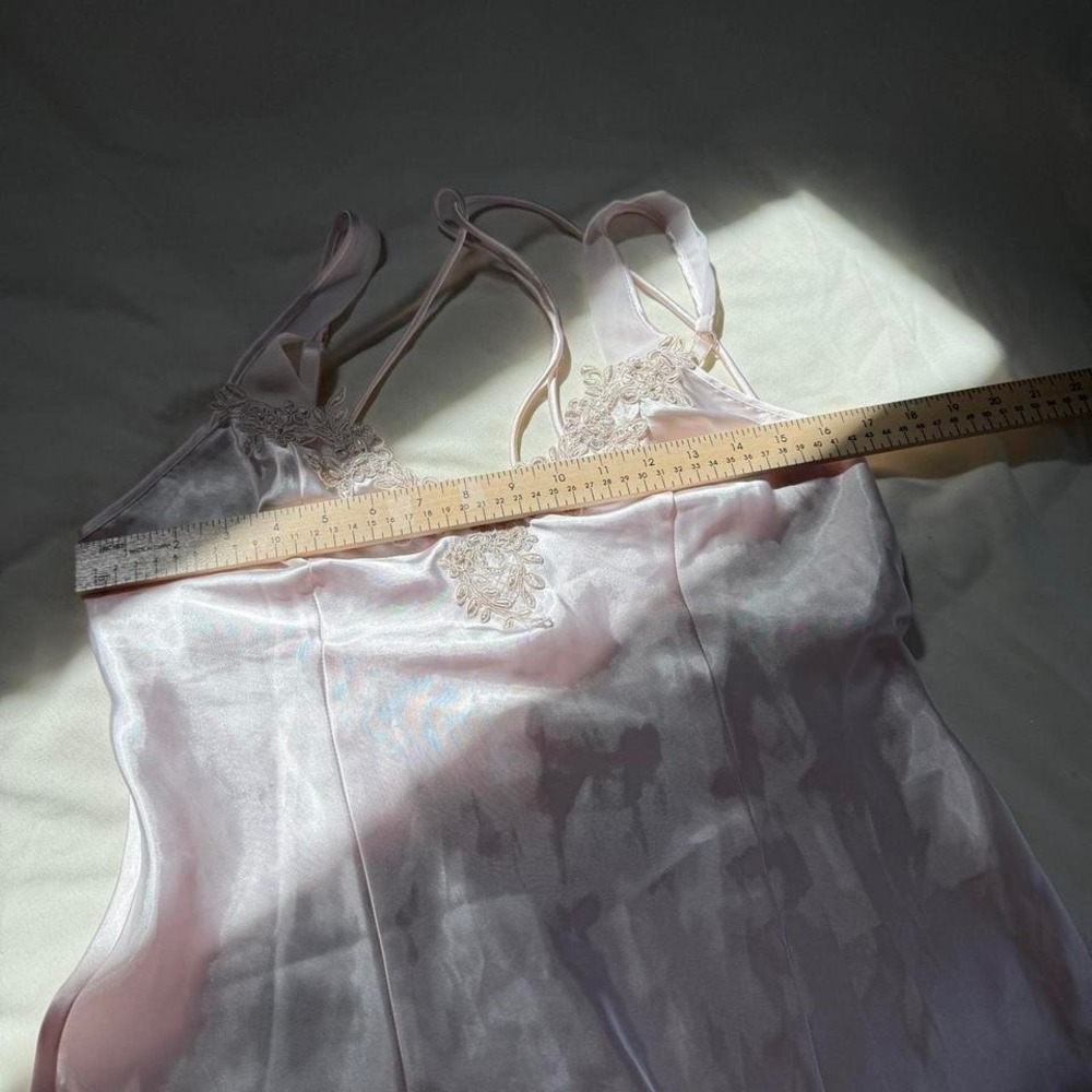pink fairy slip dress  90s light pink slip dress Linea Donatella size medium - Picture 5 of 7